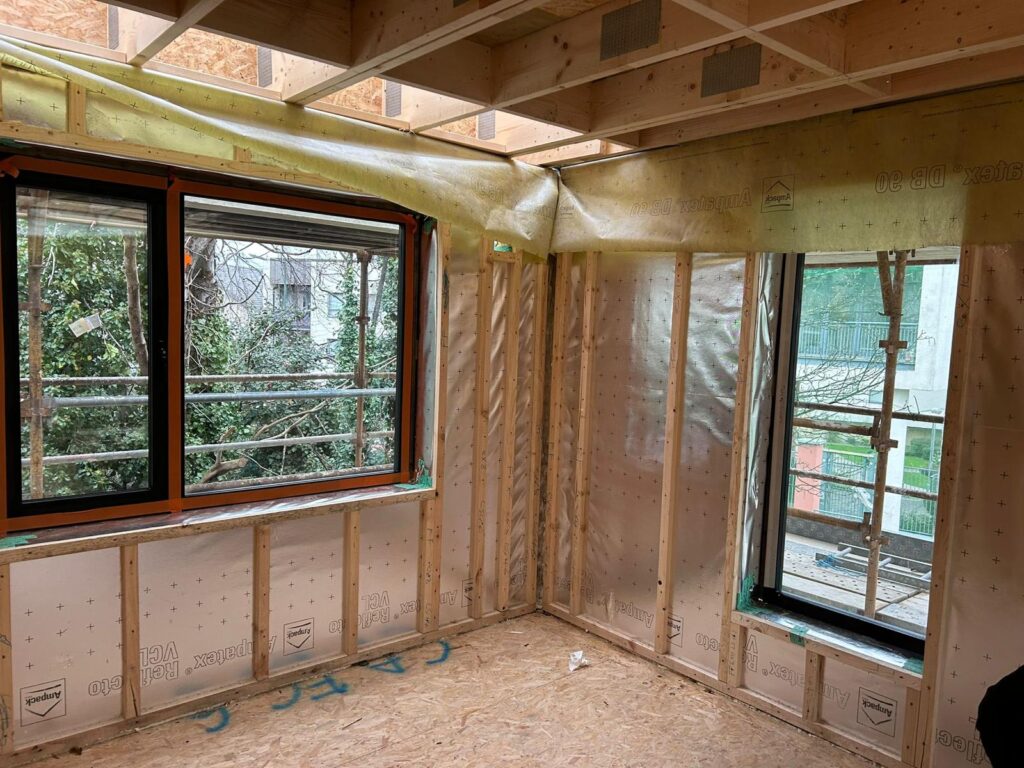 House under construction with installed Fairco windows